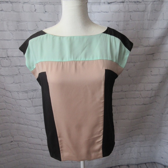 Reversible Vero Moda Color Block Silk Blouse - Picture 4 of 5